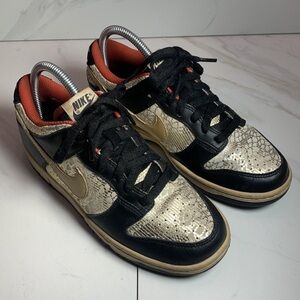 Nike Dunk Low Black Linen Terra Cotta 313699-021 US 7 W